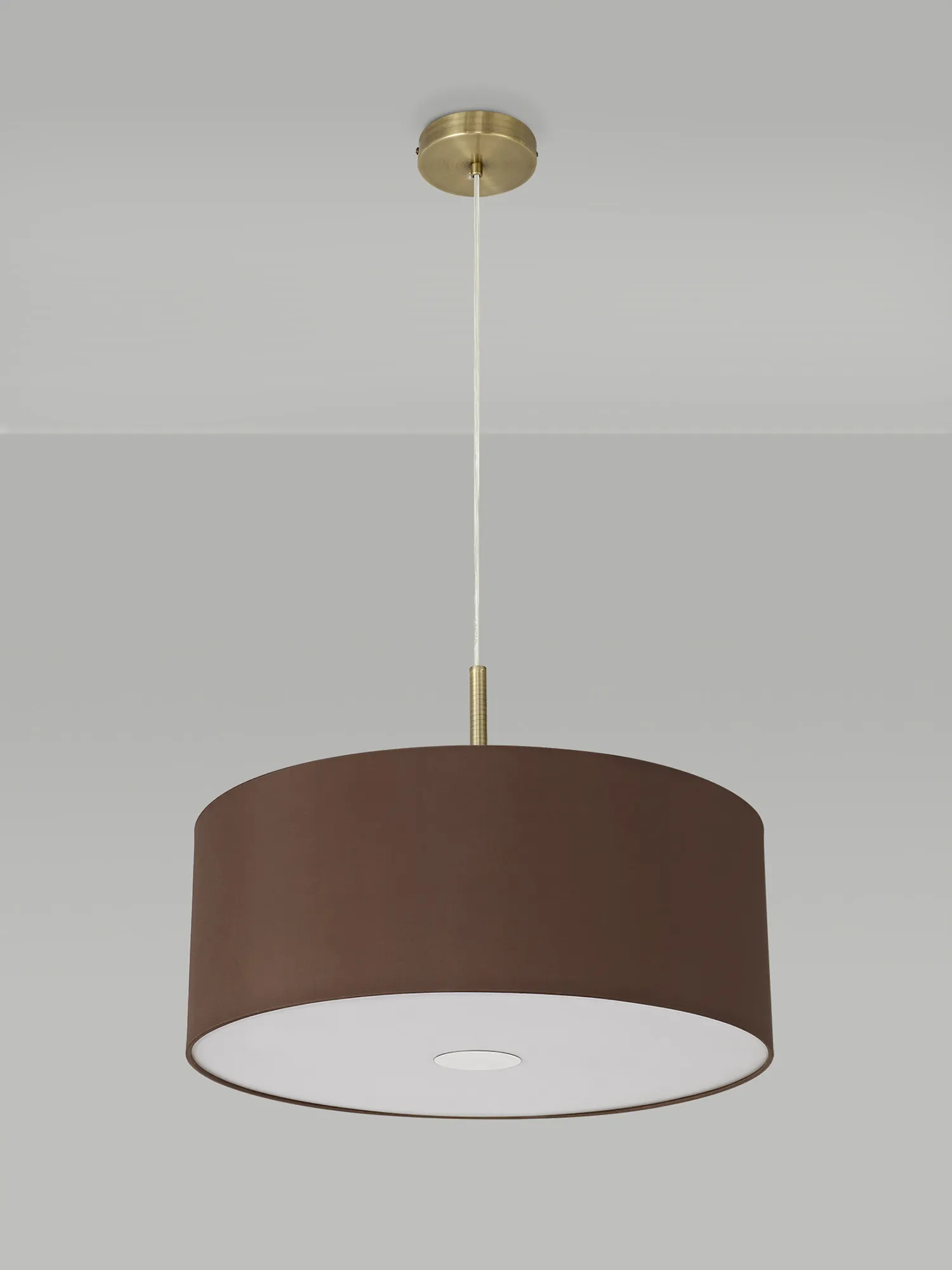 Baymont 50cm 3 Light Pendant Antique Brass, Raw Cocoa/Grecian Bronze, Frosted Diffuser DK0406  Deco Baymont AB RC